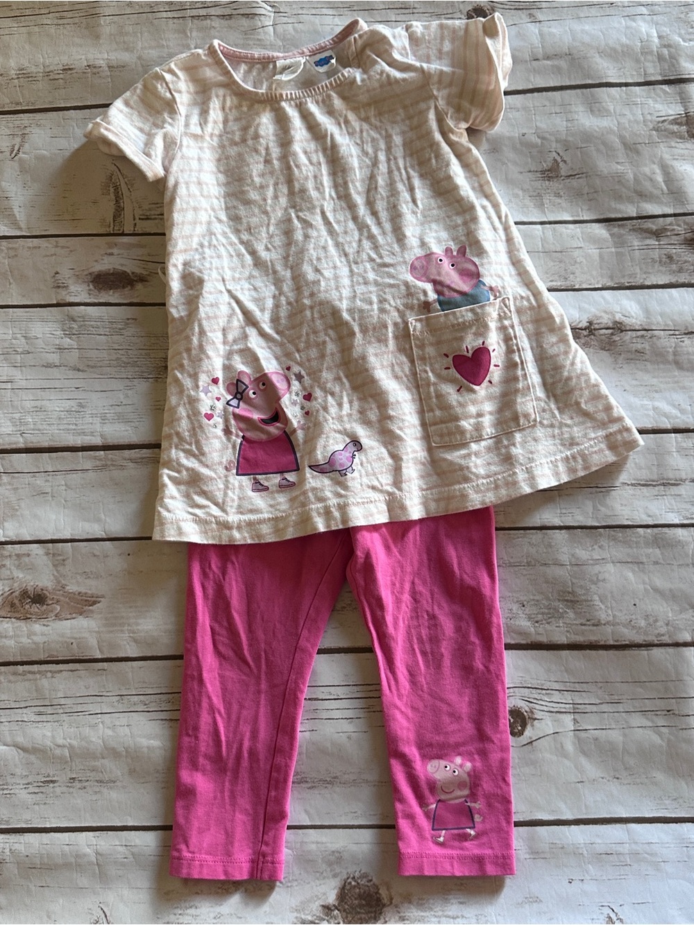 H&M Peppa Pig outfit 12/18 guc light ww